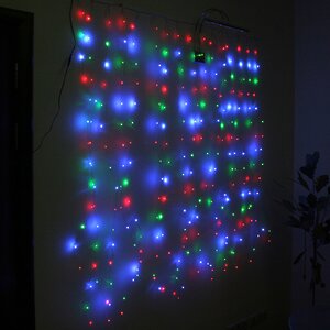 Гирлянда штора Роса 1.6*1.6 м, 256 разноцветных мини LED ламп, серебряная проволока, IP20 Торг Хаус фото 1
