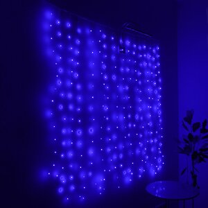 Гирлянда штора Роса 1.6*1.6 м, 256 синих мини LED с мерцанием, серебряная проволока, IP20 Торг Хаус фото 1