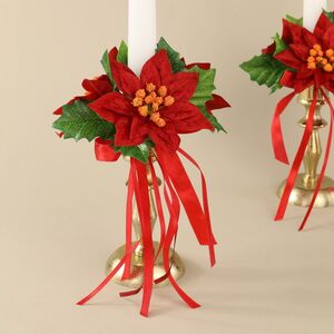 Декор для свечи Букет пуансеттий 13 см