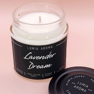 Ароматическая соевая свеча Lavender Dream 200 мл, 40 часов горения Lumia Aroma фото 2