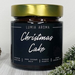 Ароматическая соевая свеча Christmas Cake 200 мл, 40 часов горения Lumia Aroma фото 2