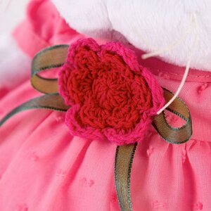 Мягкая игрушка Кошечка Лили Baby в платье с вязаным цветочком 20 см Budi Basa фото 2
