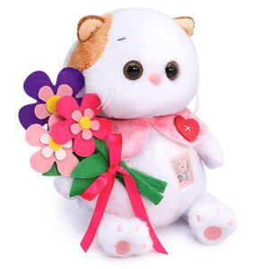 Мягкая игрушка Кошечка Лили Baby с цветами из фетра 20 см Budi Basa фото 2