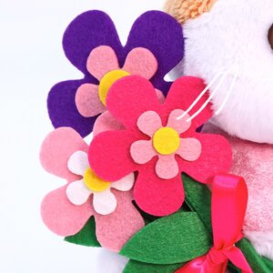 Мягкая игрушка Кошечка Лили Baby с цветами из фетра 20 см Budi Basa фото 3