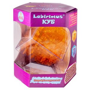 Головоломка Лабиринт Куб желтый 10 см Labirintus фото 2
