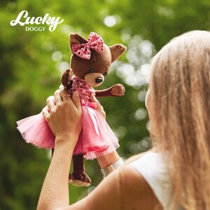 Мягкая игрушка Собака Lucky Kiki: Малиновый блеск 25 см Orange Toys фото 2