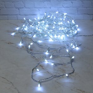 Светодиодная гирлянда 120 холодных белых LED ламп 12 м, прозрачный ПВХ, соединяемая, IP44 Snowhouse фото 1