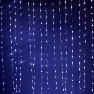 Светодиодный занавес Водопад 1.5*2.2 м, 300 синих LED ламп, прозрачный ПВХ, контроллер, IP20