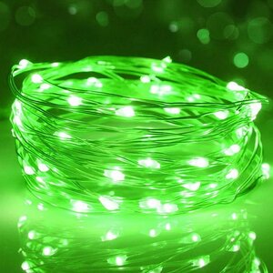 Светодиодная гирлянда Роса 10 м, 100 зеленых микро LED ламп, IP20 Snowhouse фото 1