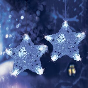 Светодиодная бахрома Звездочки 1.8*0.3 м, 72 синие LED лампы, прозрачный ПВХ, соединяемая, IP44 Snowhouse (Сноухаус) фото 2