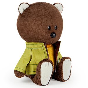 Мягкая игрушка Медведь Федот в оранжевой майке и курточке 15 см коллекция Лесята