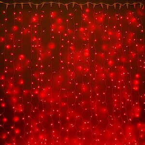 Светодиодный занавес Quality Light 2*3 м, 600 красных LED ламп, прозрачный ПВХ, соединяемый, IP44 BEAUTY LED фото 1
