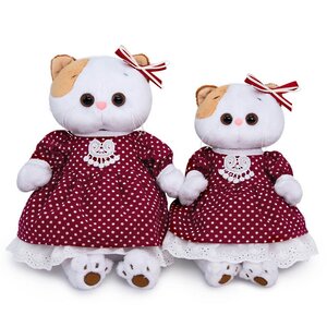 Мягкая игрушка Кошечка Лили в бордовом платье 27 см Budi Basa фото 4