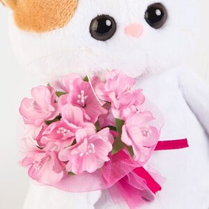 Мягкая игрушка Кошечка Лили с розовым букетом 27 см Budi Basa фото 3