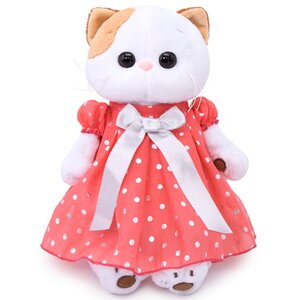 Мягкая игрушка Кошечка Лили в платье в горошек