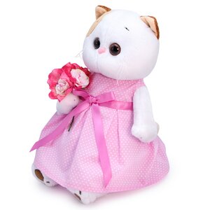 Мягкая игрушка Кошечка Лили в розовом платье с букетом 24 см Budi Basa фото 2
