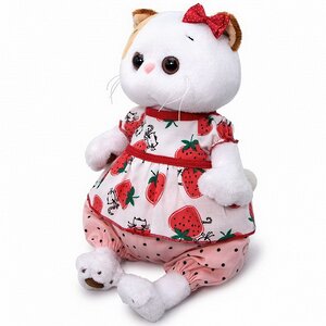 Мягкая игрушка Кошечка Лили в блузке с клубничками 24 см Budi Basa фото 2