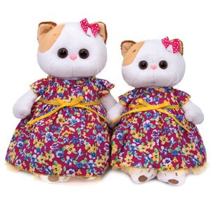 Мягкая игрушка Кошечка Лили в платье с цветочным принтом 24 см Budi Basa фото 5