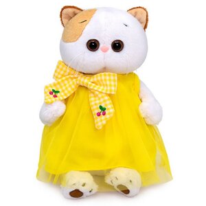 Мягкая игрушка Кошечка Лили в желтом платье с бантом 24 см