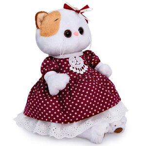 Мягкая игрушка Кошечка Лили в бордовом платье 27 см Budi Basa фото 2