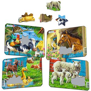 Пазл для малышей Животные фермы - Лошадь и жеребенок, 7 элементов, 18*14 см LARSEN фото 2