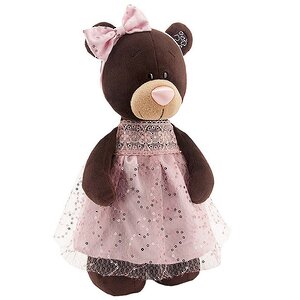 Мягкая игрушка Медведь Milk в платье с блёстками 35 см, Orange Choco&Milk