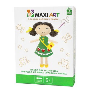 Набор для шитья Игрушка из фетра: Куколка Алина, 3 уровень сложности Maxitoys фото 1