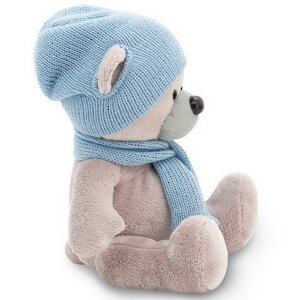 Мягкая игрушка Медведь Топтыжкин серый 25 см в голубом шарфе и шапочке, Orange Exclusive Orange Toys фото 3