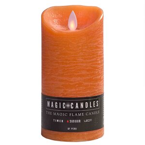 Светодиодная свеча с имитацией пламени 15 см, оранжевая восковая, батарейка Peha фото 8