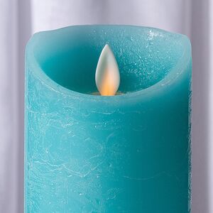 Светодиодная свеча с имитацией пламени Линдис 12.5 см, голубая восковая, батарейка Peha фото 2