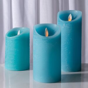 Светодиодная свеча с имитацией пламени Линдис 12.5 см, голубая восковая, батарейка Peha фото 3