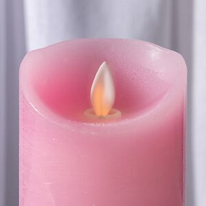 Светодиодная свеча с имитацией пламени 10 см, розовая восковая, батарейка Peha фото 2