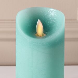Светодиодная свеча с имитацией пламени 15 см, темно-мятная восковая, батарейка Peha (Пеха) фото 2