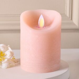 Светодиодная свеча с имитацией пламени 10 см, коралловая восковая, батарейка