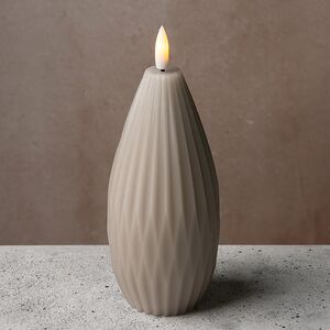 Светодиодная свеча с имитацией пламени Грацио 15 см серая, на батарейках