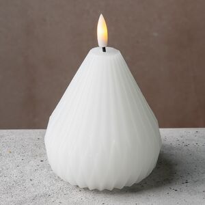 Светодиодная свеча с имитацией пламени Грацио 10 см белая, на батарейках