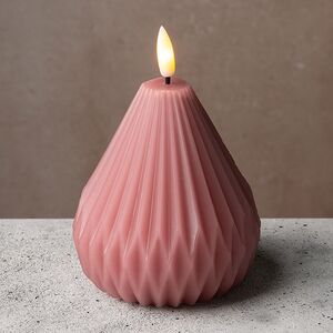 Светодиодная свеча с имитацией пламени Грацио 10 см темно-розовая, на батарейках