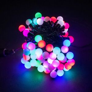 Светодиодная гирлянда Мультишарики 18 мм 100 RGB LED ламп 10 м, черный ПВХ, соединяемая, IP44 BEAUTY LED фото 2