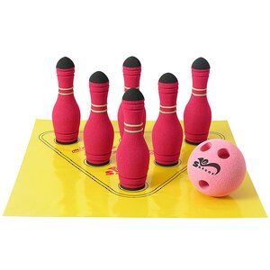 Игровой набор "Мини-боулинг" в сумке, кегли 17 см, красный Safsof фото 1
