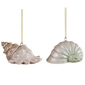 Елочная игрушка Ракушка с побережья Ривьеры 7 см светло-розовая, подвеска Goodwill фото 2