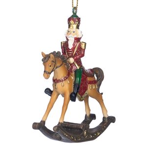 Елочная игрушка Щелкунчик на скакуне Рохане 10 см, красный Goodwill фото 1