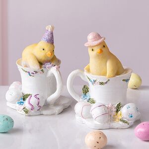 Набор декоративных фигурок Пасхальное Чаепитие 8 см, 2 шт