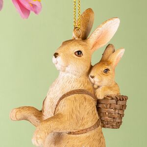 Подвесное украшение Пасхальный Кролик с малышом 9 см Goodwill фото 2