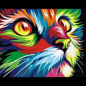 Раскраска по номерам Радужный кот, 17*13 см Артвентура фото 1