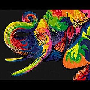 Раскраска по номерам Радужный слон, 17*13 см Артвентура фото 1