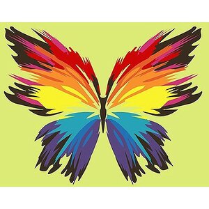 Раскраска по номерам Бабочка-многоцветница, 17*13 см