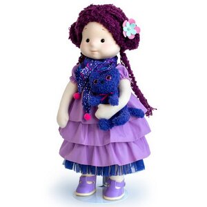 Мягкая кукла Тиана с кошечкой Черничкой 38 см, Minimalini Budi Basa фото 3
