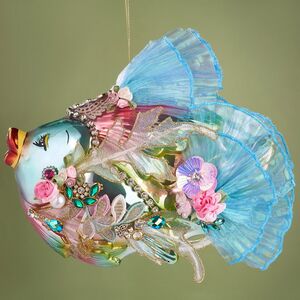 Коллекционная стеклянная елочная игрушка Рыбка Miranda - Jewel of the Sea 23 см