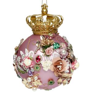 Коллекционный стеклянный елочный шар Crown Jewels - Royal Purple 18 см