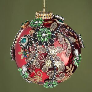 Коллекционный стеклянный елочный шар Garnet - Kings Jewel 13 см